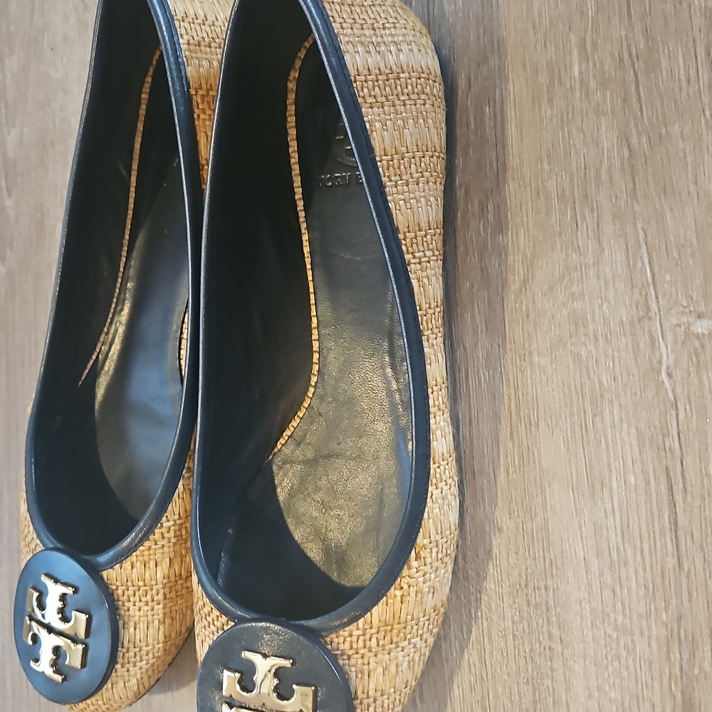 Tory Burch Raffia Reva Flats Size 9.5 - Picture 3 of 6